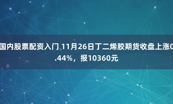 国内股票配资入门 11月26日丁二烯胶期货收盘上涨0.44%，报10360元